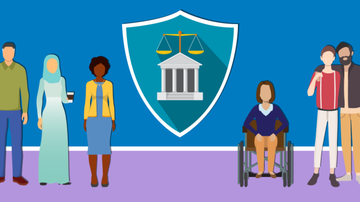 Illustration representing workplace discrimination law in California