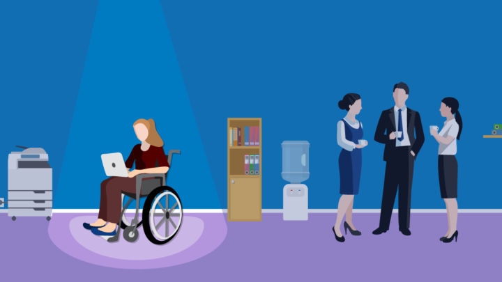 Illustration of a California employee with a disability protected from workplace discrimination
