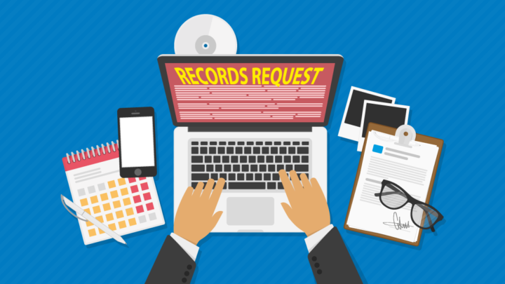Illustration of a California employee submitting a written records request for their personnel file.